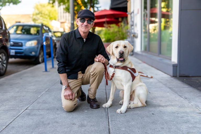 Man with Guide dog